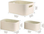 HofferRuffer Faux Leather Storage Baskets Bins with Velvet Lining for Organizing, Storage, Gifts, Set of 3 Nesting Shelf Baskets Decorative Storage Boxes for Home Organization (Cream White) - Image 2