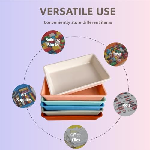 12Pcs Letter Size Flat Storage Tray Organizer Bin for Classroom Office Home - Image 5