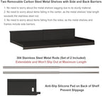 Expandable Under Cabinet Shelf Organizer with 1.25 Inches Thick Clips, Heavy Duty Extendable Under Shelf Storage Basket for Pantry or Laundry Room, Black, 2 Pack, Interior: 5.7" H x 8.54" D - Image 4