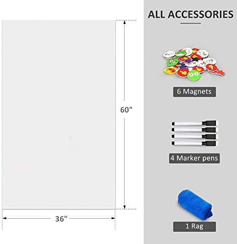 ZHIDIAN Magnetic Whiteboard Sticker for Wall/Door, 60" x 36" Large Self Adhesive White Board Wallpaper, Whiteboard Contact Paper, Large Dry Erase Sheet/Film for Office/Home/School - Image 6