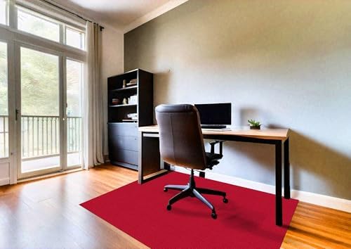 Rhino Mats, Rhino Hide Chair Mat (Lip Option), Office Computer Chair Mat for Hardwood, Tile, Laminate, Concrete and Vinyl Floors, Anti-Slip (Red, 60"x60"-Square) - Image 3