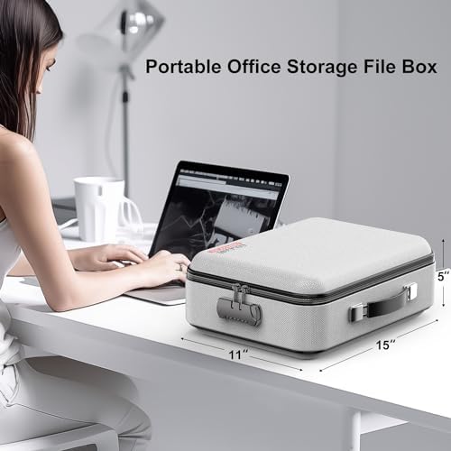 COLCASE Fireproof Document Organzier with Lock, Hard Fireproof Document Box - Image 6