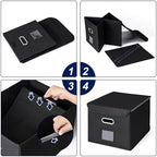 File Organizer Box with Lid (Navy Blue, 14.9 x 12.59 x 10.8 inch, 2-Pack) - Image 3