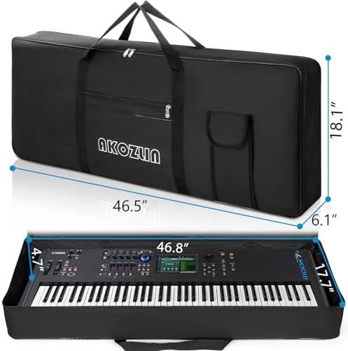 AKOZLIN 76-Key Portable Keyboard Bag, 46.8"x6"x18.1"Soft Gig Bag - Image 4
