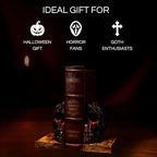 Skull Book Ends Gothic, Lifesize Human, Heavy-Duty Bookends, Skeleton Decorations, Bookends for Shelves, Heavy Books, Black Skull Design Bookend 7x5.1x6.3, Spooky Decor, Holiday - Bloody Black & Red - Image 5