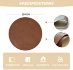 Artoid Mode Brown Faux Leather Placemats Set of 8, 15 Inch Waterproof Wipeable Heat Resistant Vinyl Place Mats, Reversible Table Mats for Kitchen Dining Decor - Image 7