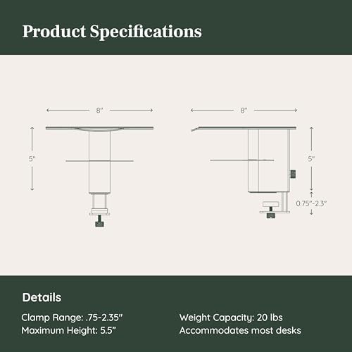Branch Desk Perch, Elevated Desk Clamp Shelf for Monitors - Image 2