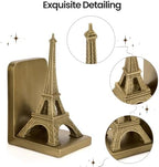 Eiffel Tower Decorative Bookends, Vintage Gold Book Ends for Shelves - Image 4