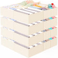Criusia 26 Pack Drawer Organizer for Clothes, Foldable Dresser Dividers with 3 Sizes, Fabric Storage Bins – Beige by Criusia