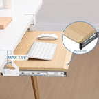 ETHU Small Keyboard Tray Under Desk with Metal Rail, 19.7x11.8", Oak - Image 5