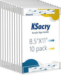 10 Pcs Acrylic Sign Holder 8.5 x 11, Vertical Wall Mount Sign Holders by KSacry