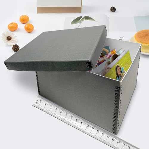 Lineco Record Storage Box 12x15x10 inch, Acid-Free Gray Boxboard, 2 Pack - Image 3