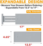 SpaceAid Bamboo Dresser Drawer Dividers 6 Pack, 4.65“ High Adjustable 12.5“-17” Drawer Organizers, Expandable Organization for Clothing, Clothes, Dressers, Gray - Image 3