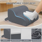Foot Rest for Under Desk at Work,2-Tier Footrest with Handle Grey - Image 2