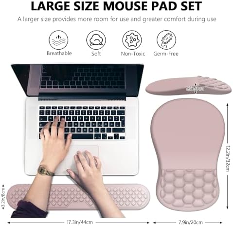 Ergonomic Mouse Pad Wrist Support, 2 in 1 Keyboard Wrist Rest Set - Image 5