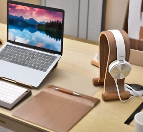 SAMDI Wood Headphone Stand, Headphone Holder Wood Headset Stand Compatible for Sony, Bose, Shure, Jabra, JBL, AKG Gaming Headphones Display et. (Walnut) - Image 6