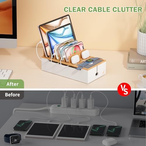 Pezin & Hulin Cable Management Box, Wire Organizer for Cords-Natural+White - Image 3