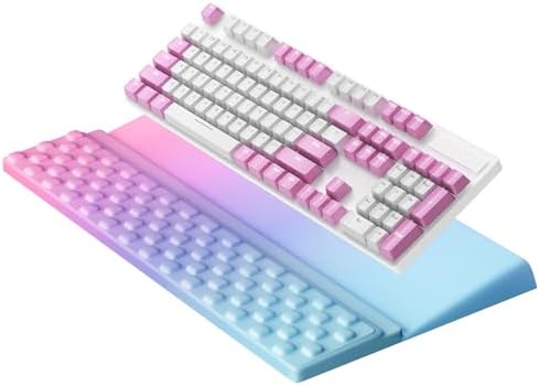 Ospelelf Keyboard Wrist Rest, Ergonomic Memory Foam Wrist Support for Typing & Gaming, Tilted Keyboard Pad, Aesthetic Desk Accessories for Office, Relief for Carpal Tunnel & Wrist Pain, Purple Blue by OspelelfOfficeSupplies