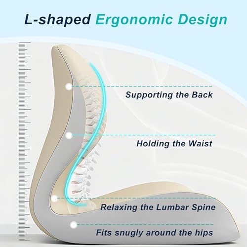 Seat Cushion for Office Chair, Ergonomic Cushion with Lumbar Support Pillow - Image 3
