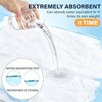 White Dual-Sided Microfiber Bath Towel, 2 Pack 48"x24" Ultra Absorbent Quick Dry Pool Towel, Exfoliating Body Cloth for Dead Skin & Sunscreen Removal, Lint-Free Reusable Shower Towel for Pool, Beach - Image 2