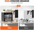 VEVOR Literature Organizers, 5 Compartments Office Mailbox with Adjustable Shelves, Wood Literature Sorter 13.9x12x13 inches for Office, Home, Classroom, Mailrooms Organization, EPA Certified, Black - Image 4