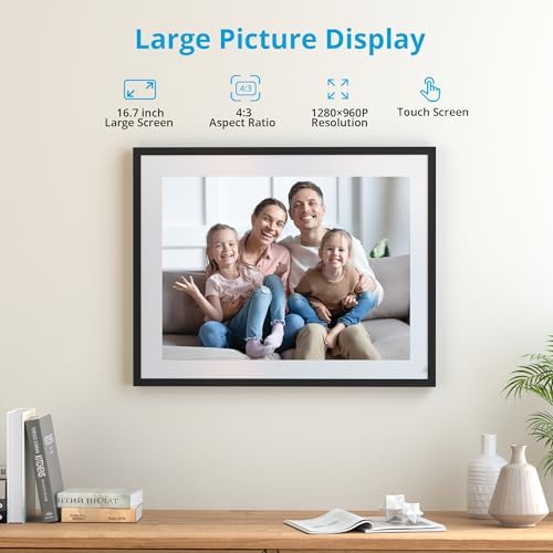 Dragon Touch Digital Picture Frame WiFi 17 inch IPS Touch Screen Digital Photo Frame Display, 32GB Storage, Auto-Rotate, Share Photos via App, Email, Cloud, - Image 2