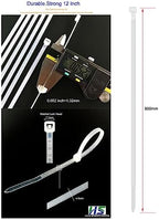 HS White Nylon Cable Ties 12 Inch Zip Ties (1000 Pack) 50 LBS Heavy Duty Clear Zip Ties 12in Plastic Ties Straps for Electrical,Christmas,Weding Fastening - Image 2