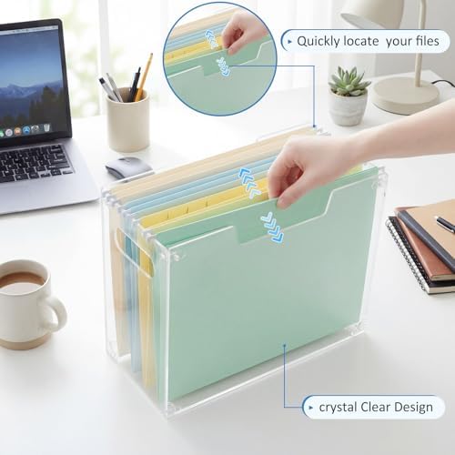 Novabright 1 Pack Acrylic File Organizer, Letter, 12.2"L x 5.51"W x 9.84"H - Image 4