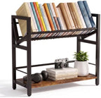 2-Tier Desktop Bookshelf, Office Desk Shelf Organizer, Slanted Book Rack by Unknown
