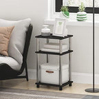 Furinno JUST Toolless 3-Tier Side Table Set of 2, Open Shelf, Americano - Image 2