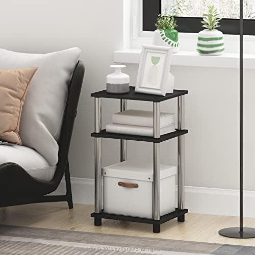 Furinno JUST Toolless 3-Tier Side Table Set of 2, Open Shelf, Americano - Image 2