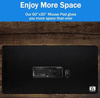XL Mouse Pad - Big Desk Mouse Pad Extra Large for Gaming(60'' x 30'') - Super Thick Giant Mousepad for Full Desk with Rubber Base (Black, 4XL) - Image 6