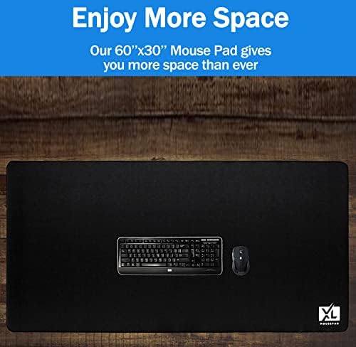 XL Mouse Pad - Big Desk Mouse Pad Extra Large for Gaming(60'' x 30'') - Super Thick Giant Mousepad for Full Desk with Rubber Base (Black, 4XL) - Image 6
