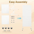 2 x 5.5 FT Metal Pegboard Display Stand with Wheel & Leveling Feet - Image 6
