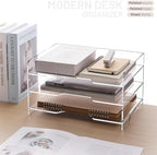 SANRUI Acrylic Paper Organizer Letter Tray, 3 Tier Enlarged File Holder - Image 4