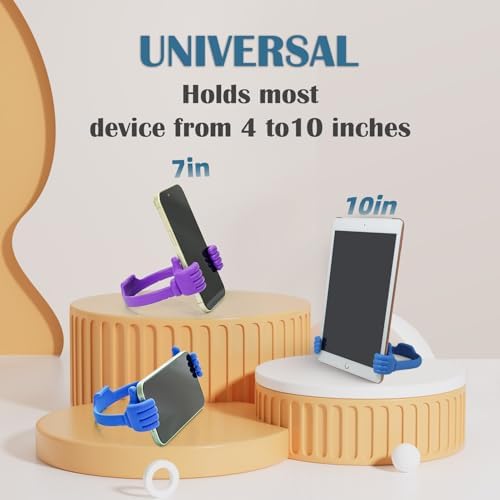 Honsky Cell Phone Tablet Stands (Pack of 5) Thumbs-up Cellphone Holder, Tablet Display Stand, Mobile Smartphone Mount Cradle for Desk Desktop - Universal, Multi-Angle, Cute, Multi-Colored - Image 3