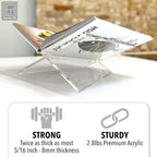 Medium Clear Acrylic Book Stand, 8.7” x 6.3” x 3.6”, Acrylic Book Holder, Open Bookstand for Display and Reading Cookbooks, Art Books, Bibles, Magazines - Home and Office - Image 4