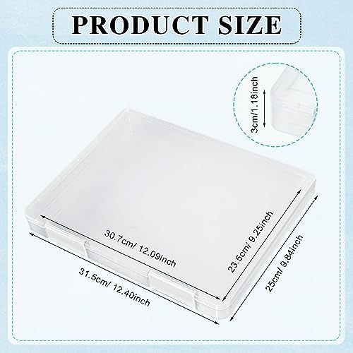 PerKoop 6 Pcs Clear Paper Storage Box,12.4 x 9.84 x 1.18 Inches,White - Image 2