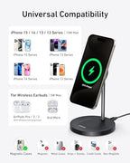Anker MagGo 2-in-1 MagSafe Compatible Qi2 15W Wireless Charging Stand - Image 6