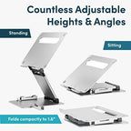 Lifelong 20" Tall Adjustable Laptop Stand with Phone & Tablet Holder - Image 3