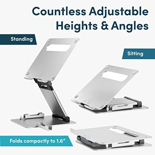 Lifelong 20" Tall Adjustable Laptop Stand with Phone & Tablet Holder - Image 3