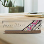 Artblox Personalized Office Desk Name Plate and Business Card Holder | Clear Acrylic Glass with Teak Wood Stand | Fashion Design Customized with Your Name and Credentials Office Desk Décor - Image 5