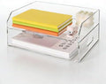 Paper Tray Organizer for Desk, 2 Tier Acrylic Desk Organizers and Accessories, One-Piece Integrated A4 Paper Organizer with Handles, Crystal-Clear Letter Tray & Compact Office File Holder by AIMOLLYACRYLICSTORAGE