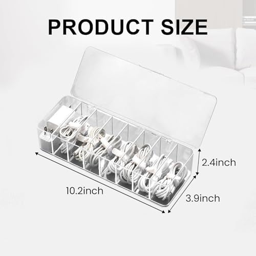 4 Pcs Cable Organizer Electronics Cable Box with 40 Pcs Wire Ties - Image 2