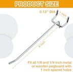 Funrous 100 Pack Hooks for Pegboard Stainless Steel Garage, 6 Inch - Image 2