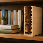 Wizard-Themed Book Nook Kit, Enchanted Street Wooden Bookshelf Insert, DIY Hand-Painted Fantasy Miniature Scene, Decorative Bookend Craft for Adults and Book Lovers(Standard Edition) - Image 2