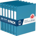 Premium Economy 3-Ring Binder, Spine Label, 1" Round Rings, Turquoise, 6 Pk by DAVISGROUP