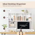 OOOK 35.5" L Dorm Desk Hutch White, Desktop Bookshelf with 5 Shelves - Image 4