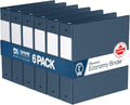 Premium Economy 3-Ring Binder, Spine Label, 2" Round Rings, Navy Blue, 6 Pk by DAVISGROUP