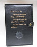 Deluxe Double Alcoholics Anonymous AA Big Book & 12 Steps & 12 Traditions Book Cover Medallion Holder Black by Culver